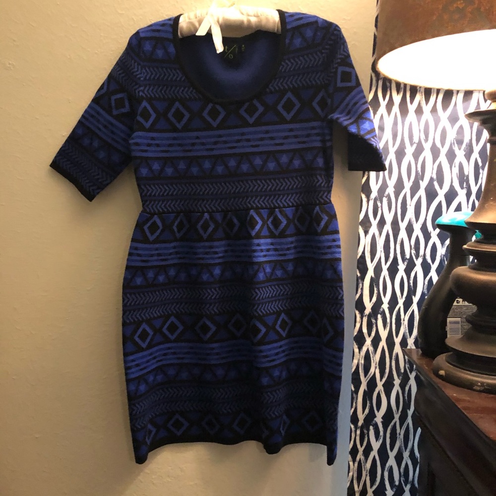 T/O size medium Aztec blue dress